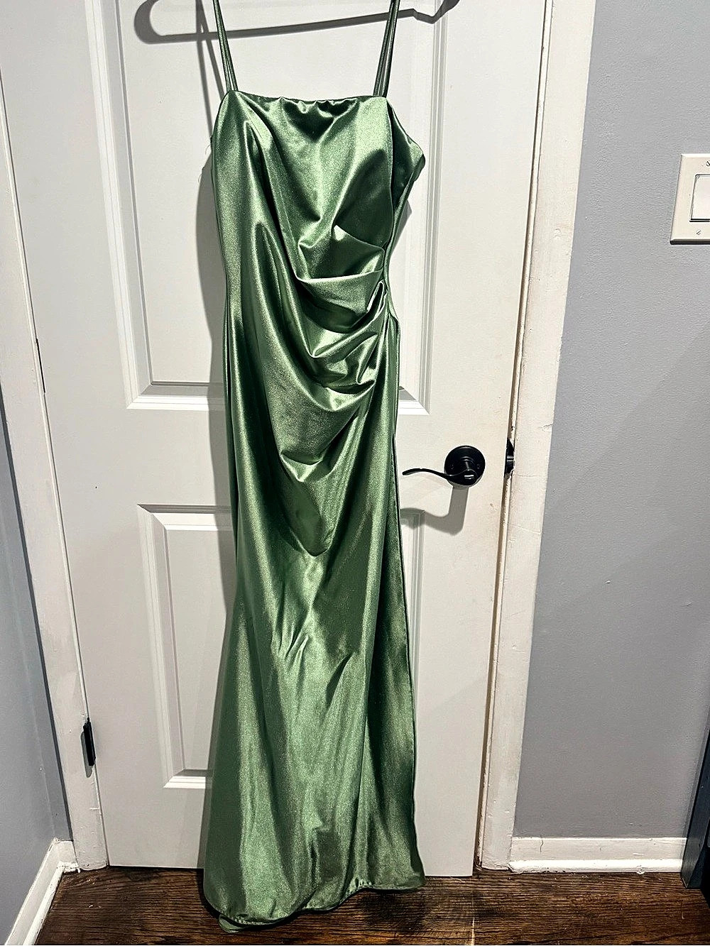 Vintage Y2K ASPEED USA Sage Green Satin Ruched Gown🪐 ARCHIVAL 90s/Y2K ASPEED USA